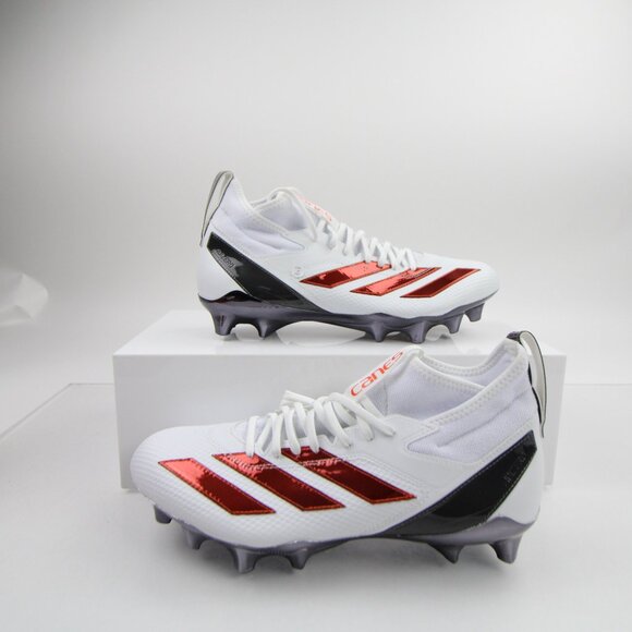 Miami Hurricanes adidas Football Cleat Men\'s White/Metallic New sz 12.5